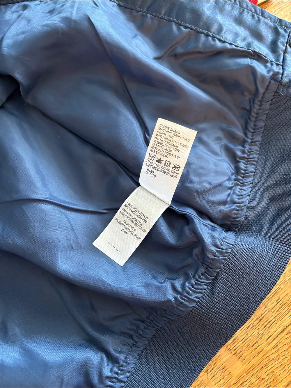 NWOT Infant 18M Boston Red Sox Navy Satin Bomber Jacket - Picture 7 of 7